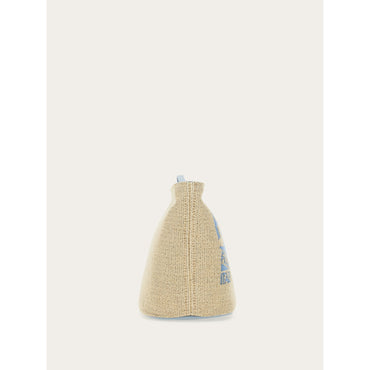 Pouch With Logo - Ladies - Natural/Sky Blue