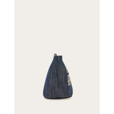 Pouch With Logo - Ladies - Natural/Denim