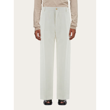 Silk And Viscose Tailored Trouser - Men - White