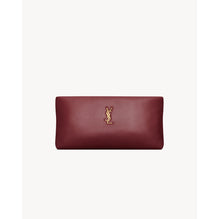 YSL POUCH MONO W_AGNEAU PLONGE - NEW DARK BORDEAUX