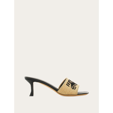 Jacquard Slide With Logo - Ladies - Honey/Black