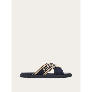 Sandal With Crossover Straps - Men - Midnight Blue