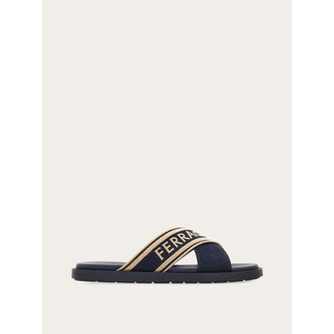 Sandal With Crossover Straps - Men - Midnight Blue