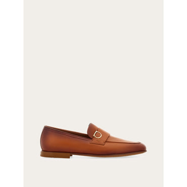 Moccasin Mule With Gancini Ornament - Men - Cognac/Testa Di Moro
