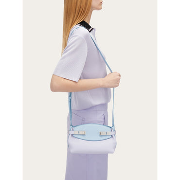 Hug Bicolor Soft Crossbody Bag (Xs) - Calfskin - Lavender/Sky Blue