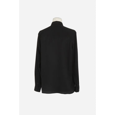 Chemise Col Universite Soie - Noir