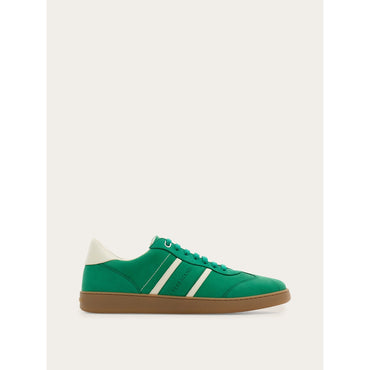 Low Top Sneaker With Signature - Suede And Calfskin - Green/Mascarpone