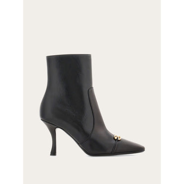 Gancini Ornament Ankle Boot - Ladies - Black