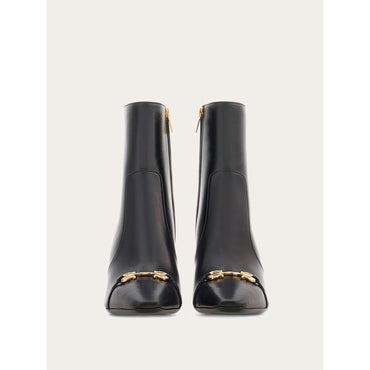 Gancini Ornament Ankle Boot - Ladies - Black