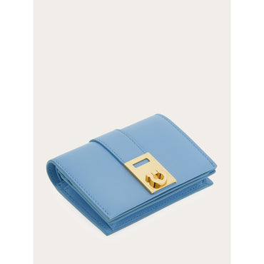 Hug Compact Wallet - Calfskin - Sky Blue