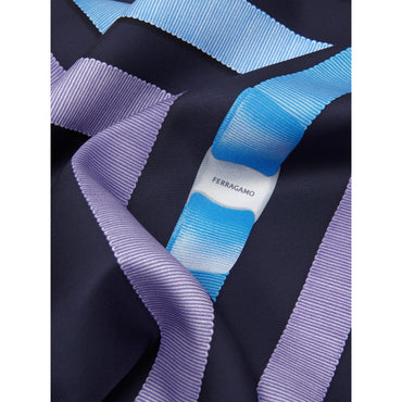Vara Print Silk Foulard - Ladies - Marine Blue