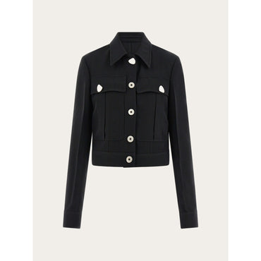 Trucker Style Jacket - Ladies - Black
