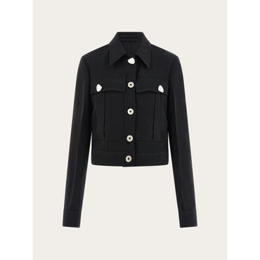 Trucker Style Jacket - Ladies - Black