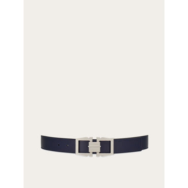 Reversible And Adjustable Gancini Belt - Men - Midnight Blue/Black
