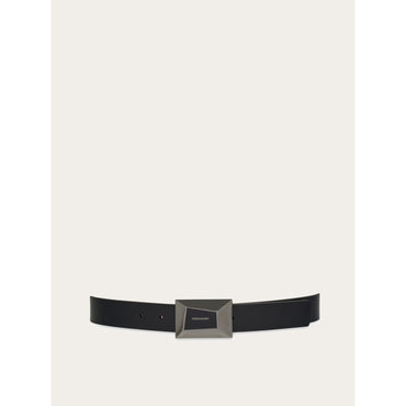 Reversible And Adjustable Belt - Men - Black/Flame Red