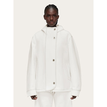 Hooded Cotton Blouson - Ladies - White
