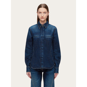 Denim Shirt - Ladies - Blue