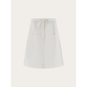 Drawstring Skirt - Ladies - White
