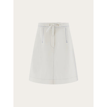 Drawstring Skirt - Ladies - White