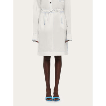Drawstring Skirt - Ladies - White