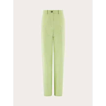 High Waist Carpenter Pants - Ladies - Acid Green