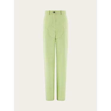 High Waist Carpenter Pants - Ladies - Acid Green