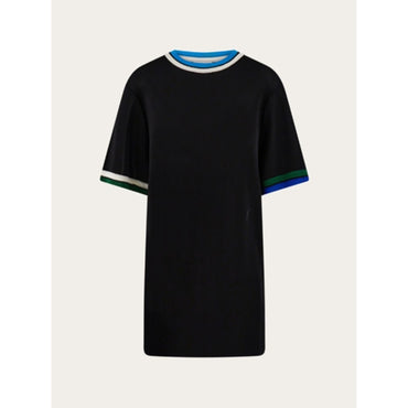 Top With Contrasting Trim - Ladies - Black/Cerulean