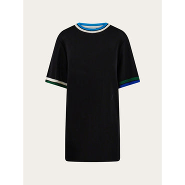 Top With Contrasting Trim - Ladies - Black/Cerulean