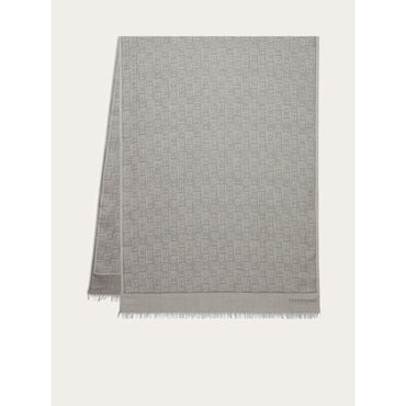 Gancini Monogram Stole - Men - Stone Grey