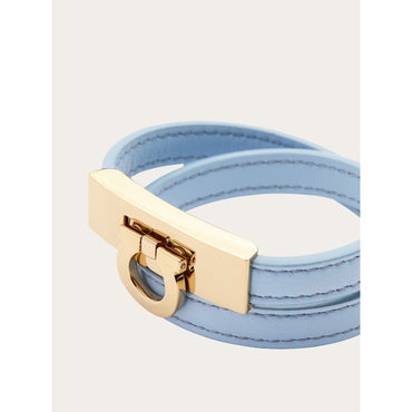 Gancini Double Twist Bracelet (16Cm) - Ladies - Light Blue