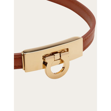Double-Loop Gancini Bracelet - Size 19 - Men - Cognac