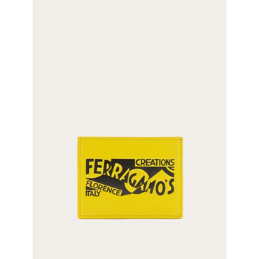 Credit Card Holder With Logo - Men - Yellow/Black