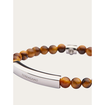 Bracelet With Semi-Precious Stones - Size 19 - Men - Tiger'S Eye