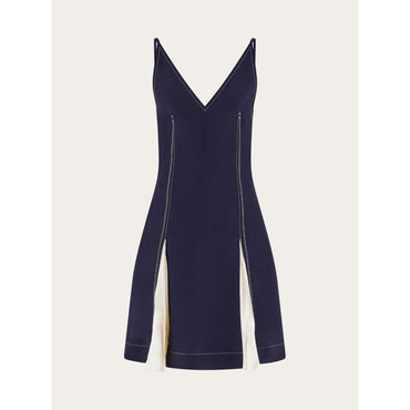 Short Slip Dress With Inlays - Ladies - Navy Blue