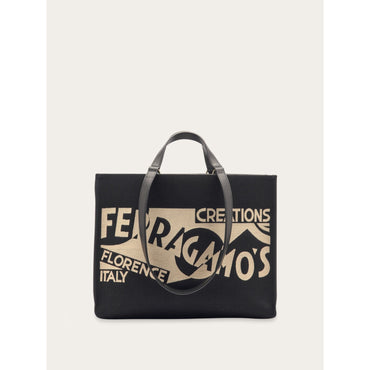 Tote Bag With Logo (L) - Ladies - Black