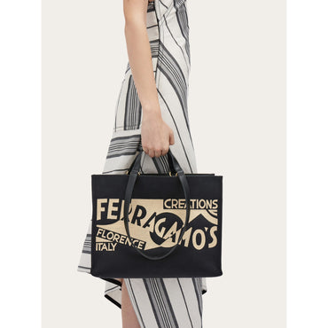 Tote Bag With Logo (L) - Ladies - Black