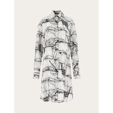 Veliero Print Shirt Dress - Ladies - White/Black