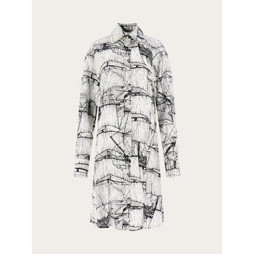 Veliero Print Shirt Dress - Ladies - White/Black