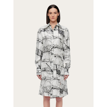 Veliero Print Shirt Dress - Ladies - White/Black