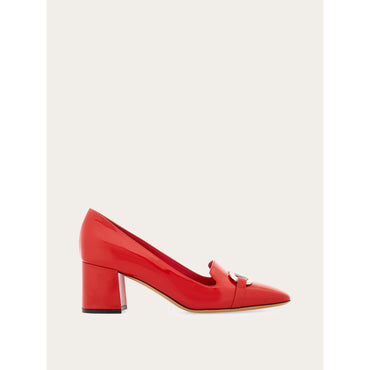 Gancini Ornament Pump - Patent Calfskin - Flame Red