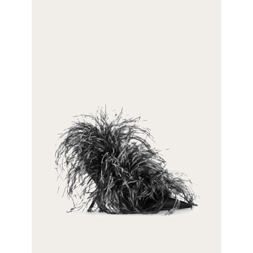 Pump With Feathers - Ladies - Black
