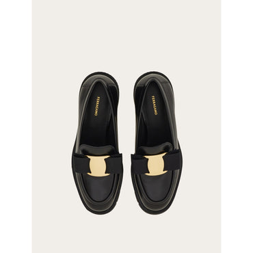 Chunky Heel Vara Bow Loafer - Ladies - Black