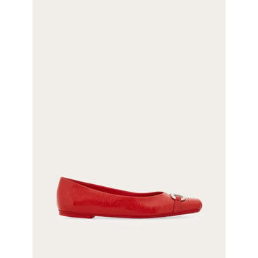 Ballet Flat With Gancini Ornament - Ladies - Flame Red