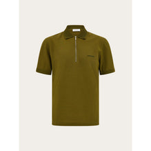 Polo Shirt With Zip Collar - Men - Olive Green
