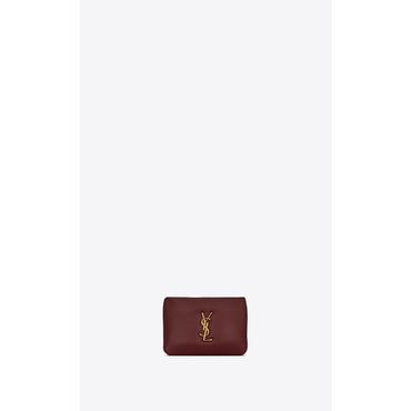 Zipped Credit Card Case - Dark Bordeaux