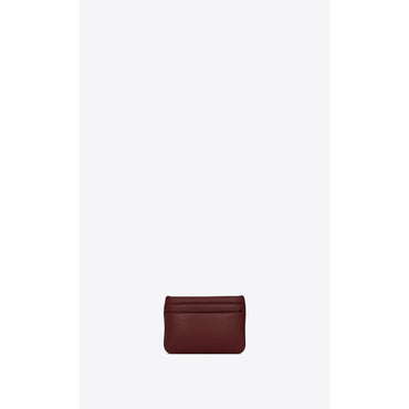 Zipped Credit Card Case - Dark Bordeaux