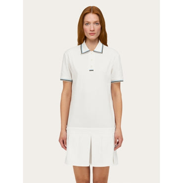 Polo Shirt With Two-Tone Detail - Ladies - White
