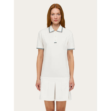 Polo Shirt With Two-Tone Detail - Ladies - White