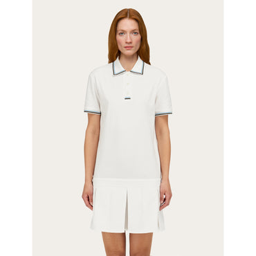 Polo Shirt With Two-Tone Detail - Ladies - White