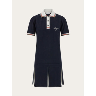 Cotton Polo Shirt Dress - Ladies - New Navy Blue